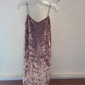 Polly & Esther Crushed Velvet Mini Dress in Pink
